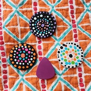 Set of 3 Wooden Painted Necklaces